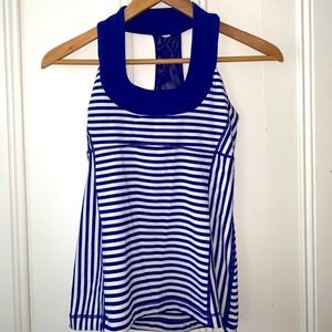 Lulu white and blue stripe tank